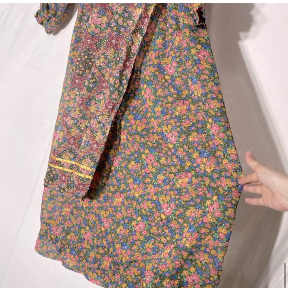 Vintage Handmade Floral Long Sleeve Prairie Style Modest Maxi Dress M - Picture 13 of 15